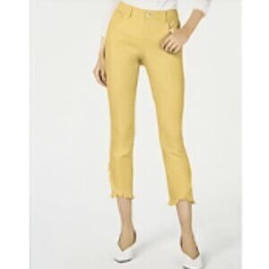 INC International Concepts Women's Frayed Tulip Hem 5 Pocket Reg Fit Ankle Jeans